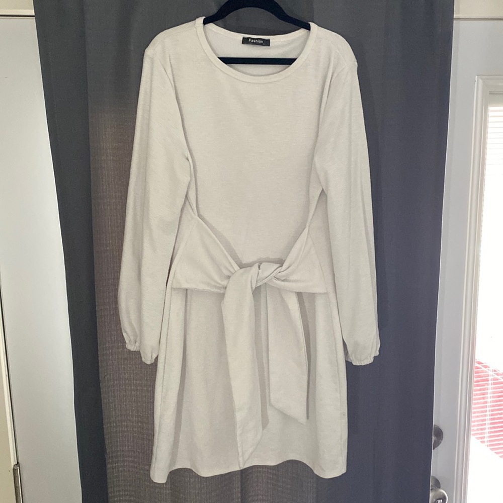 White long sleeve sweater dress. Only worn once for bridal party.